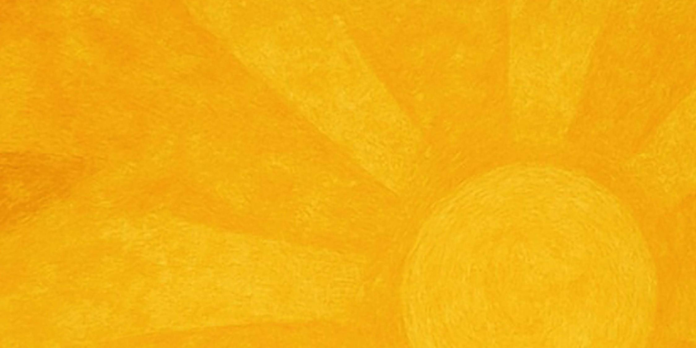 Der Ausschnitt des Plakates zum Konzert zeigt im Hintergrund eine Zeichnung einer gelb-orange-farbenen Sonne.
