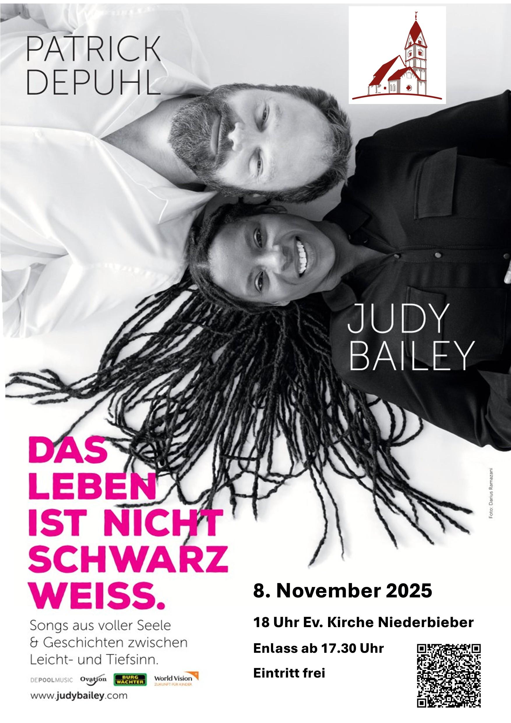 Konzertlesung mit Judy Bailey und Patrick Depuhl in Niederbieber: 8. November 2025