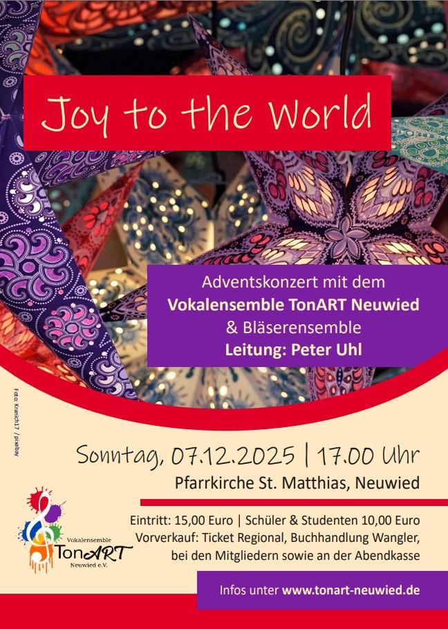 Das Plakat ist in roten, violetten und blass-beigen Tönen gehalten. Das Hintergrundbild zeigt eine Ansammlung Herrenhuter Sterne in den entsprechenden Farben.