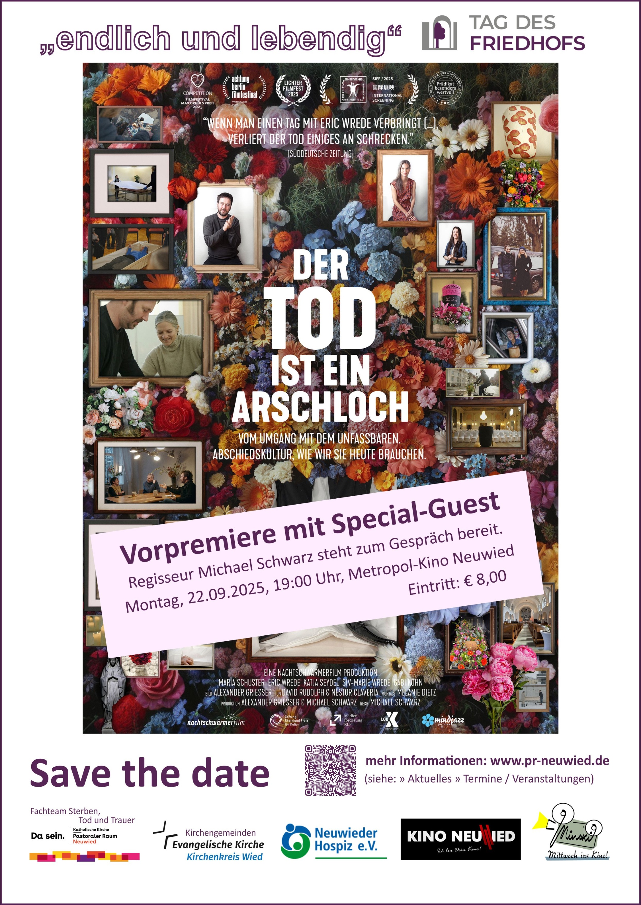 SaveTheDate-Plakat zur Vorpremiere 'Der Tod ist ein Arschloch': 22.09.2025