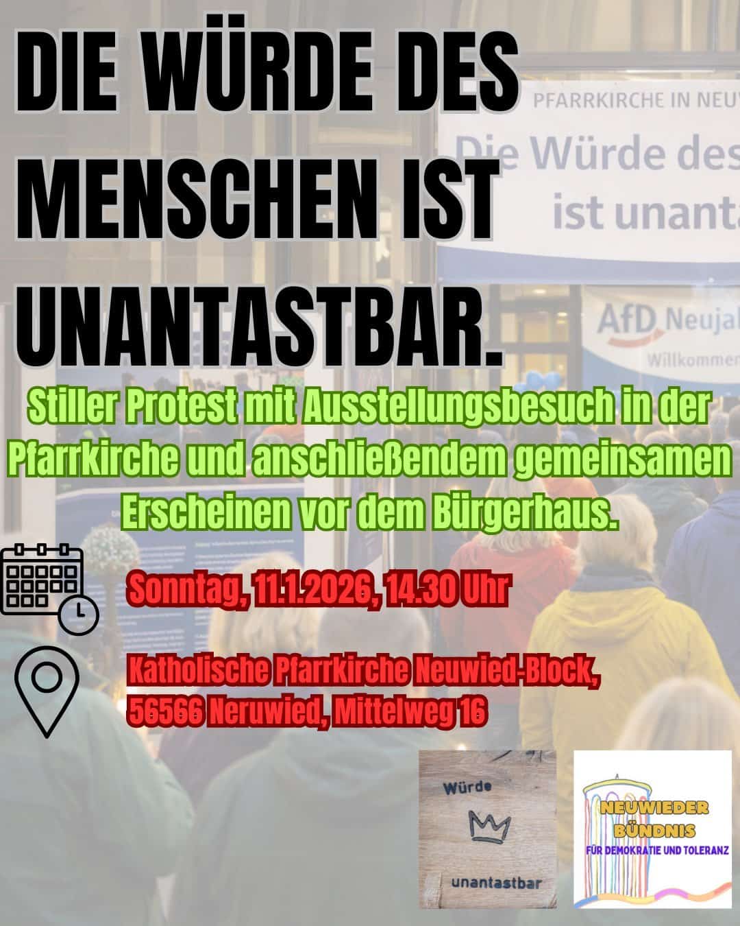 Mahnwache Bündnis für Demokratie und Toleranz in Neuwied-Block