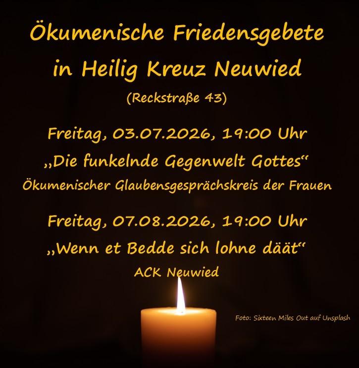 Handzettel Friedensgebete Sommer 2026
