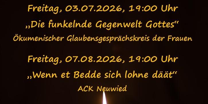 Handzettel Friedensgebete Sommer 2026