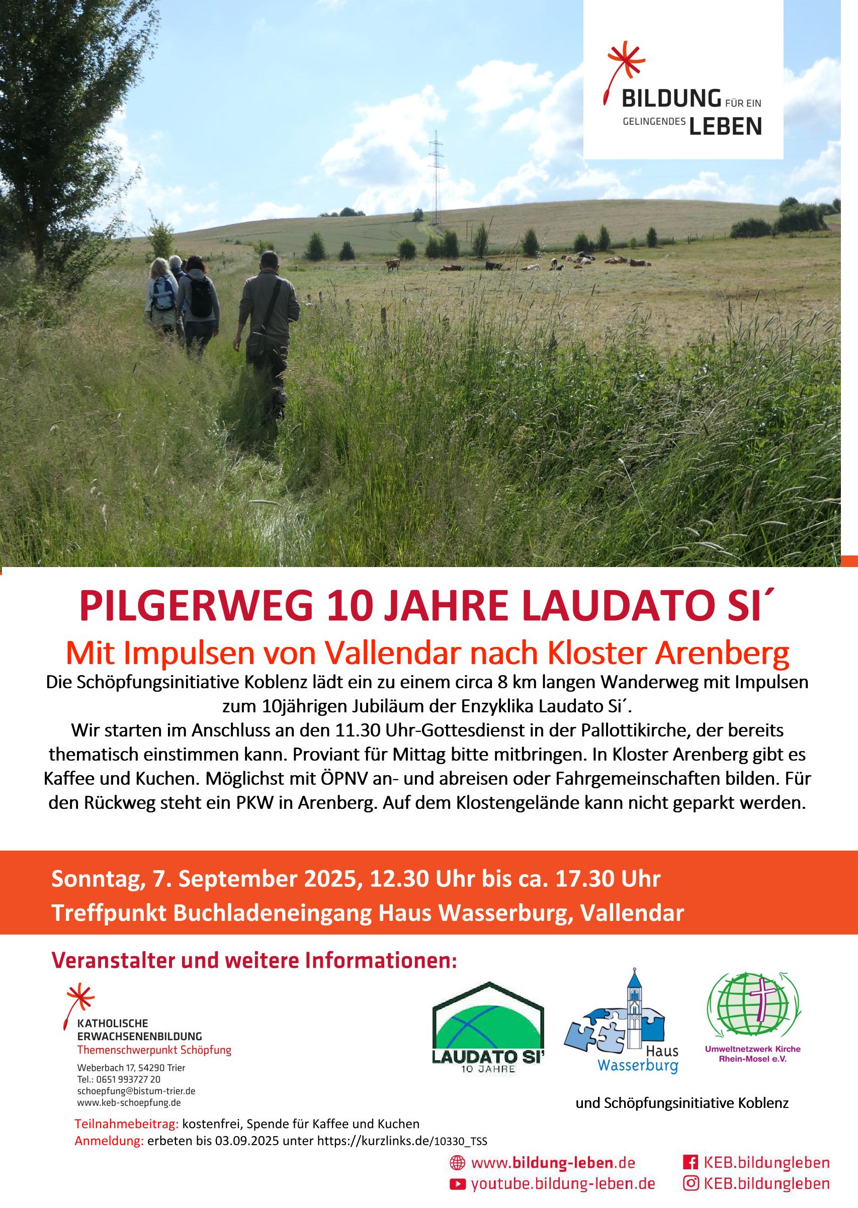 Plakat Pilgerweg Laudato si am 07.09.2025