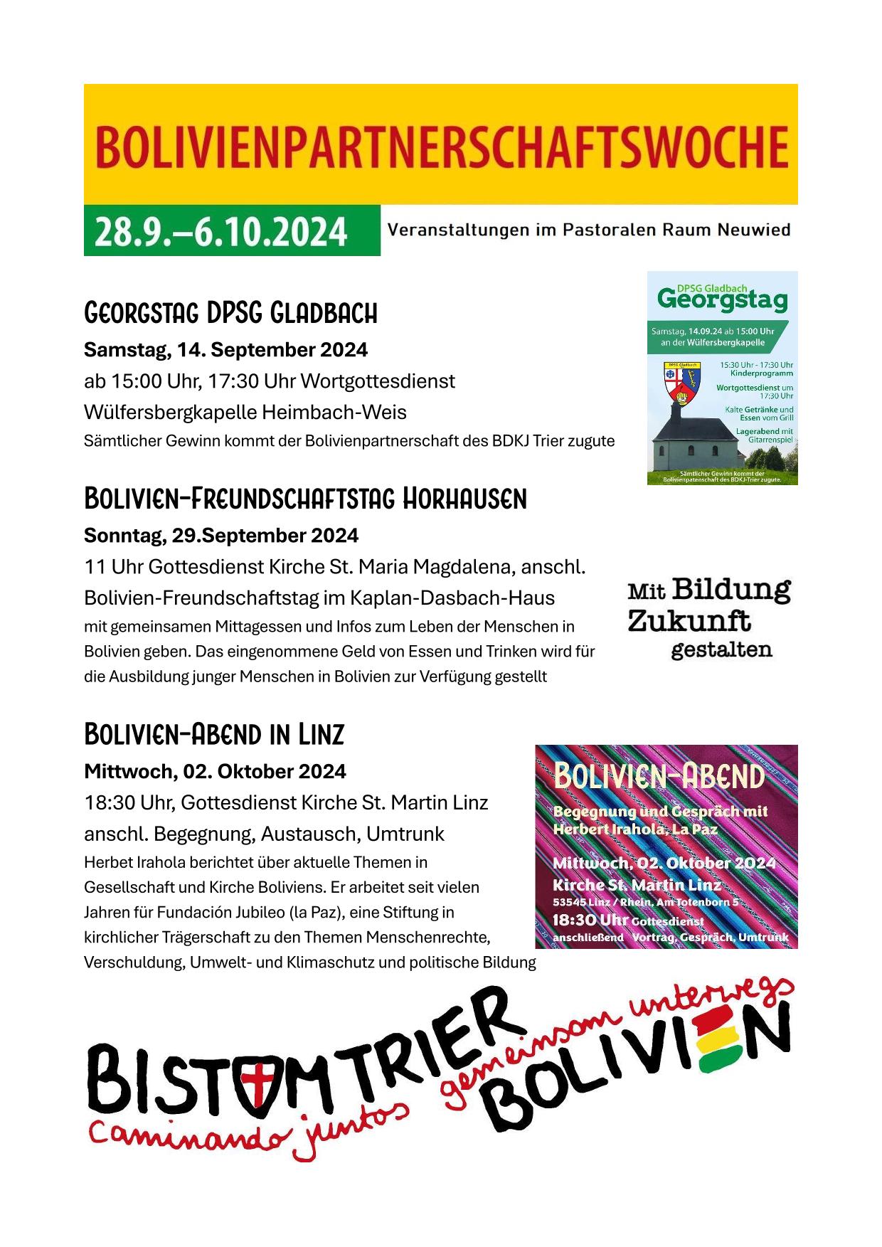 Bolivien-Freundschaftswoche 2024 im PastR Neuwied