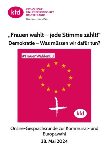 kfd: Online-Gesprächsrunde zur Kommunal- und Europawahl
