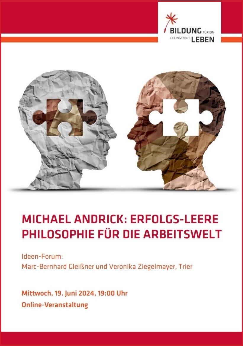 Plakat zur Online Veranstaltung: Erfolgs-Leere, Philosophie für die Arbeitswelt
