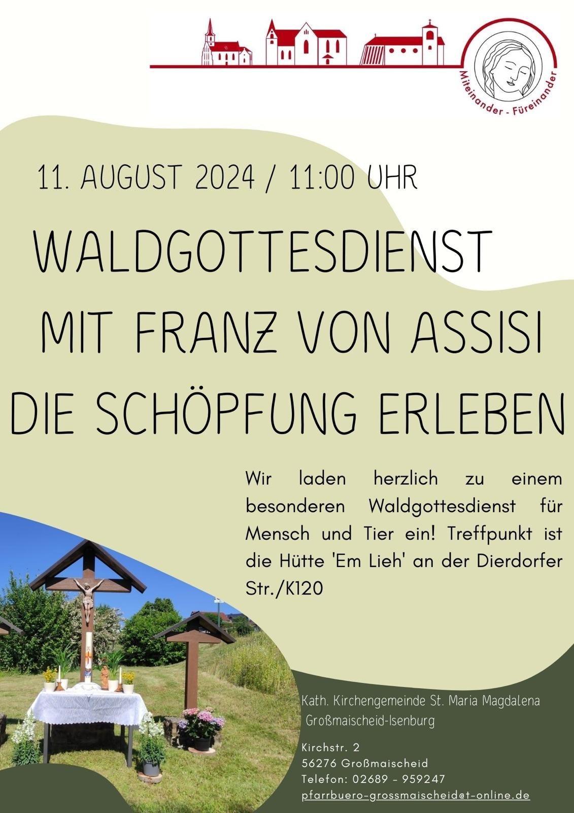 Waldgottesdienst Großmaischeid: 11.08.2024