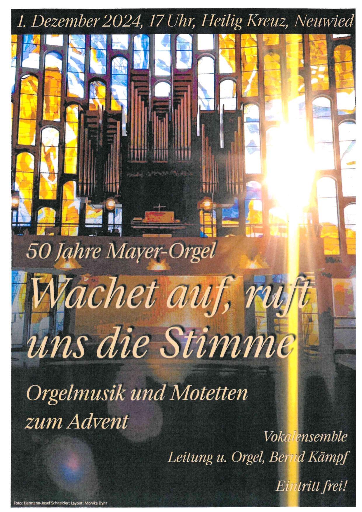 Orgelmusik und Motetten zum Advent in Heilig Kreuz Neuwied
