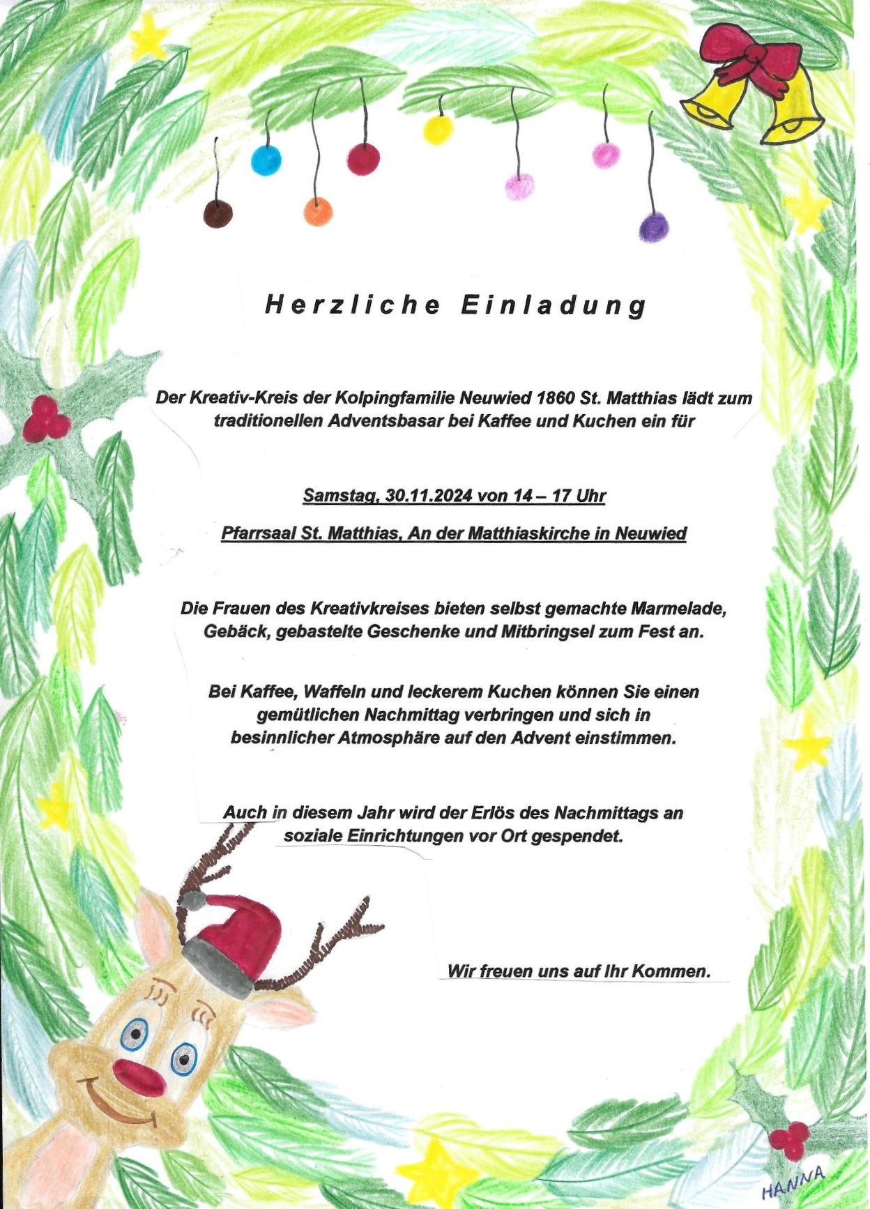 Adventbasar Pfarrei Neuwied St. Matthias: 30.11.2024