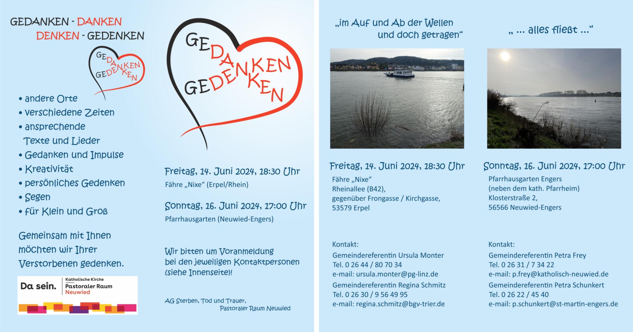 'Gedanken - Gedenken' Flyer - Gesamtansicht