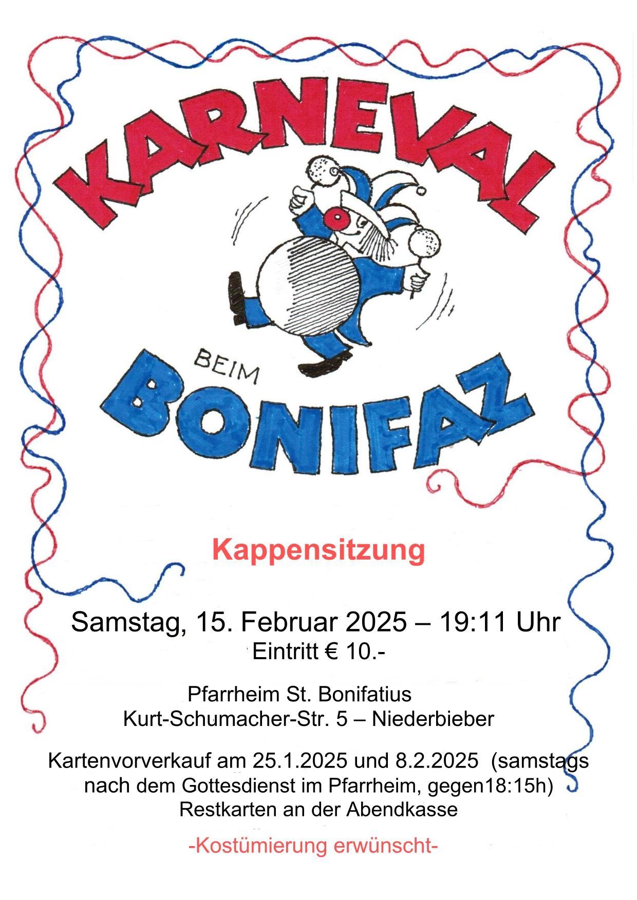 Karneval beim Bonifaz: 15.02.2025