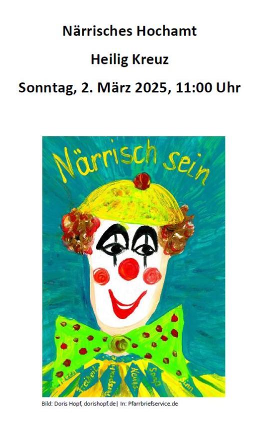 Närrisches Hochamt: 2. März 2025