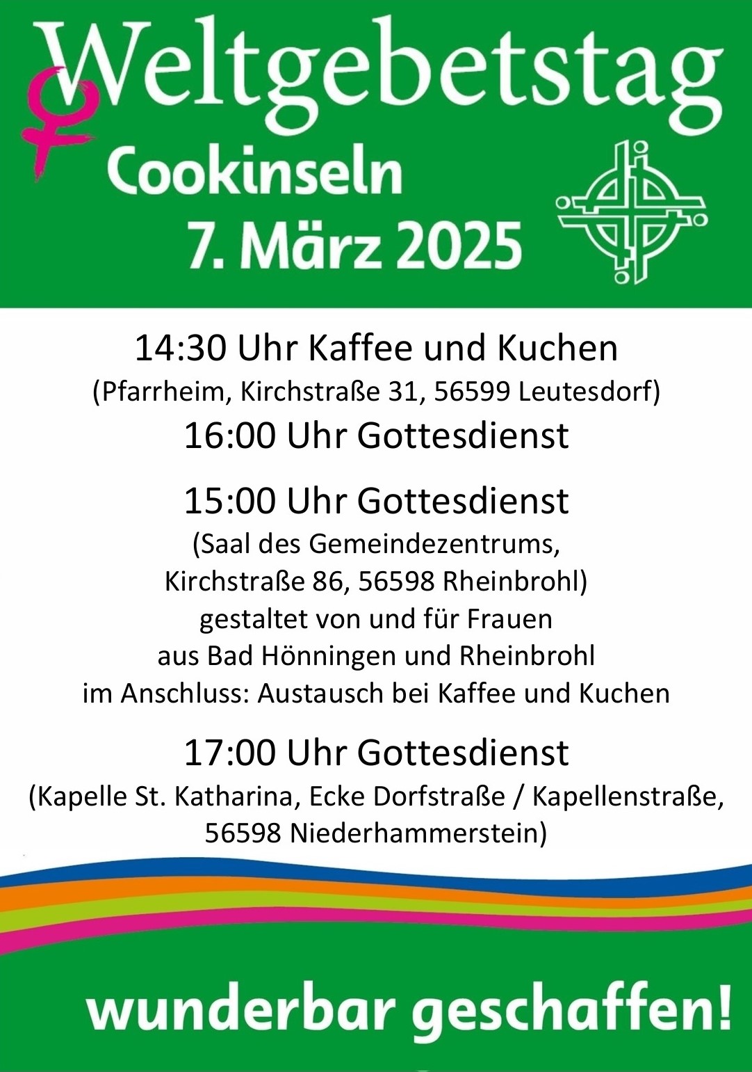 Weltgebetstag 2025 in Hammerstein, Leutesdorf und Rheinbrohl