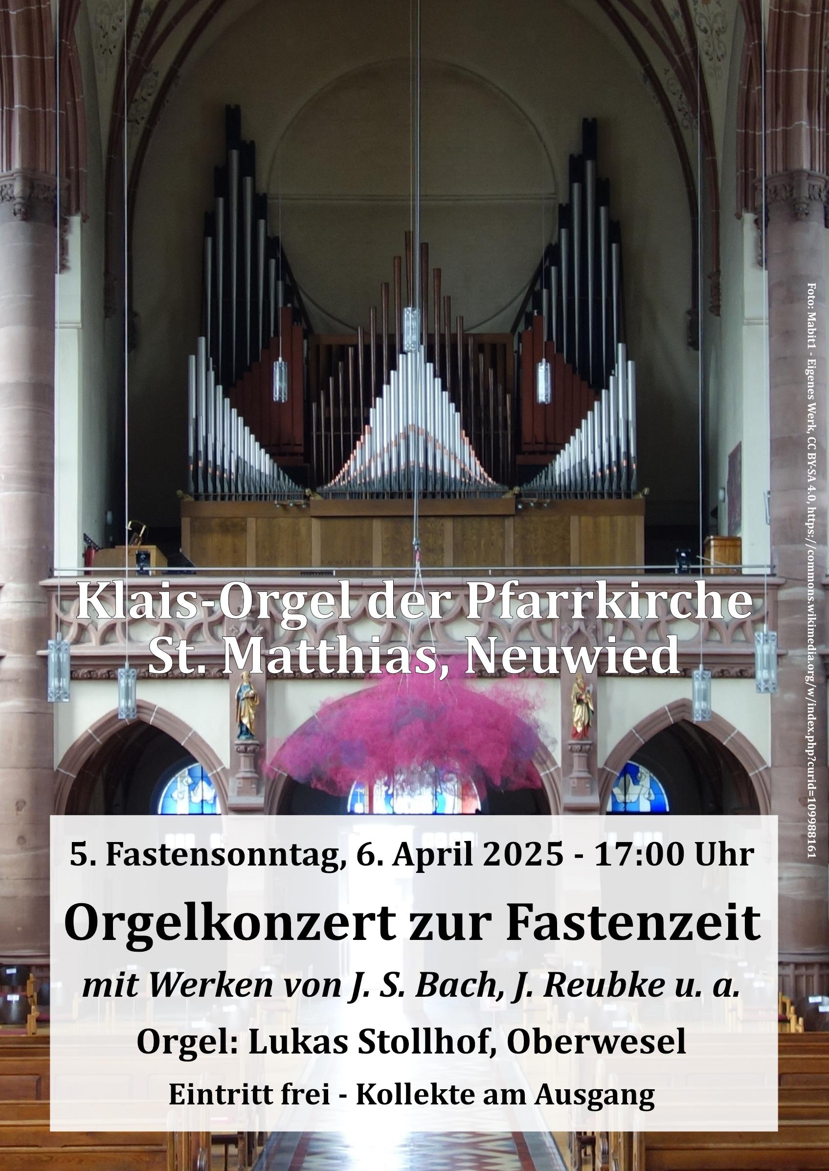 Orgelkonzert zur Fastenzeit: 6. April 2025