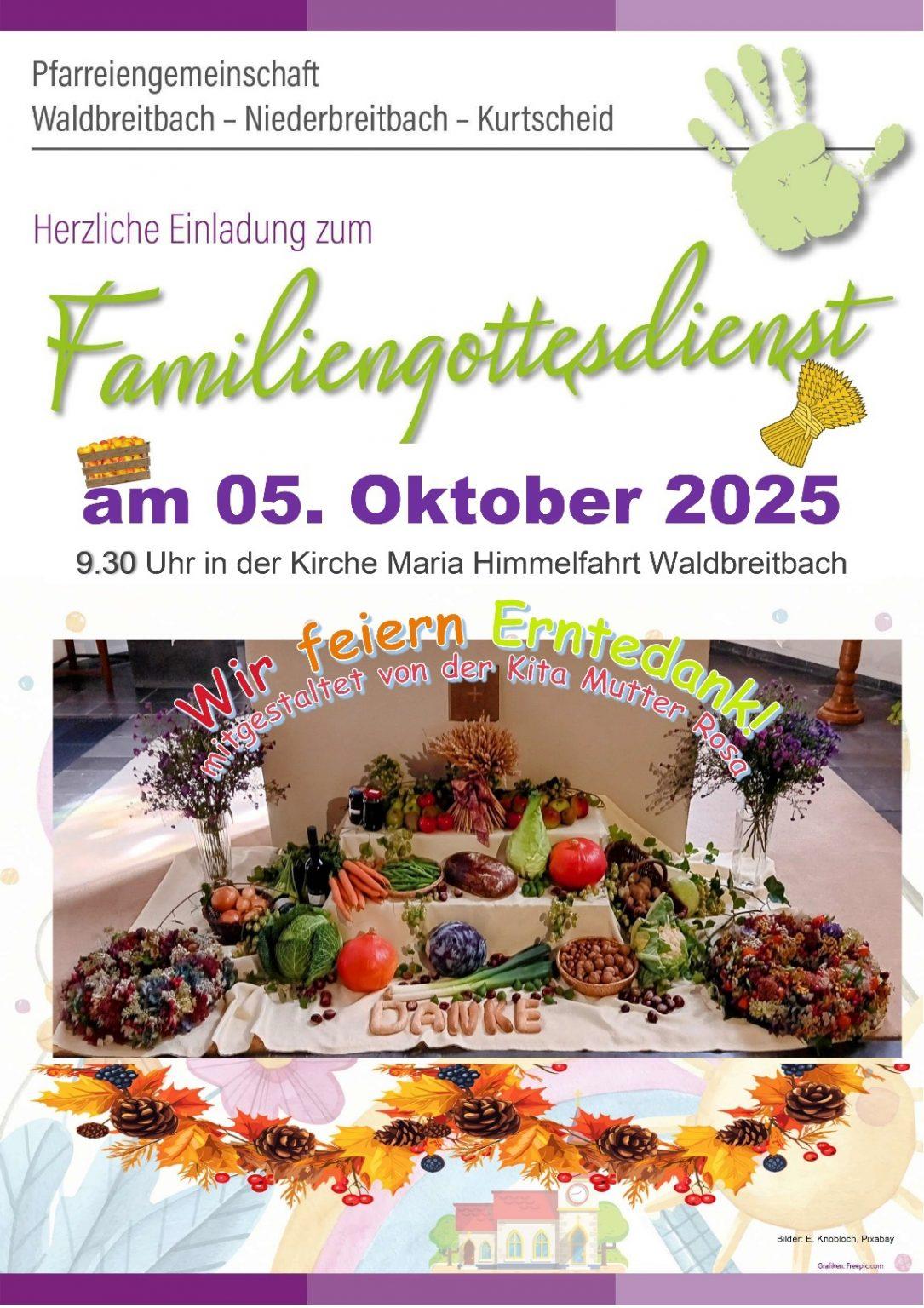 Familiengottesdienst in Wakdbreitbach: 5. Oktober 2025