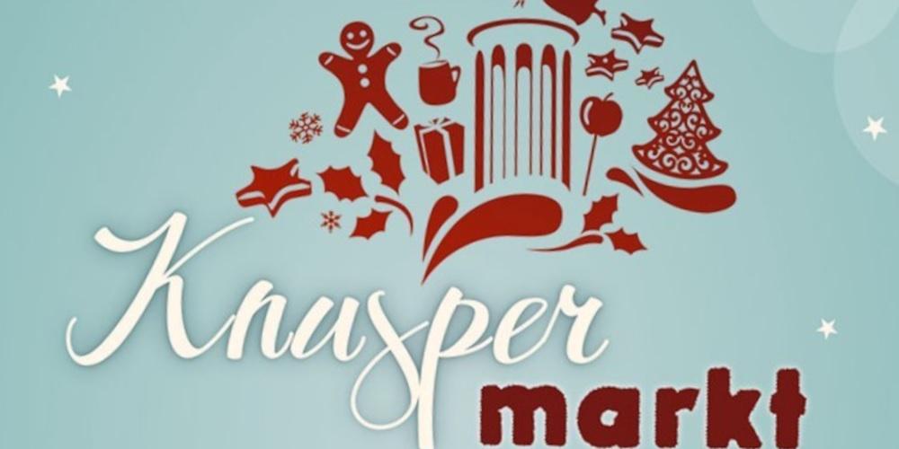 Das Logo der Singvögel Neuwied (eine Grafik von zwei zwitschernden Vögeln auf einem Ast) und das Logo des Knuspermarktes (eine Grafik aus weihnachtlichen Symbolen und dem Pegelturm, dem Wahrzeichen Neuwieds) illustrieren das Plakat.