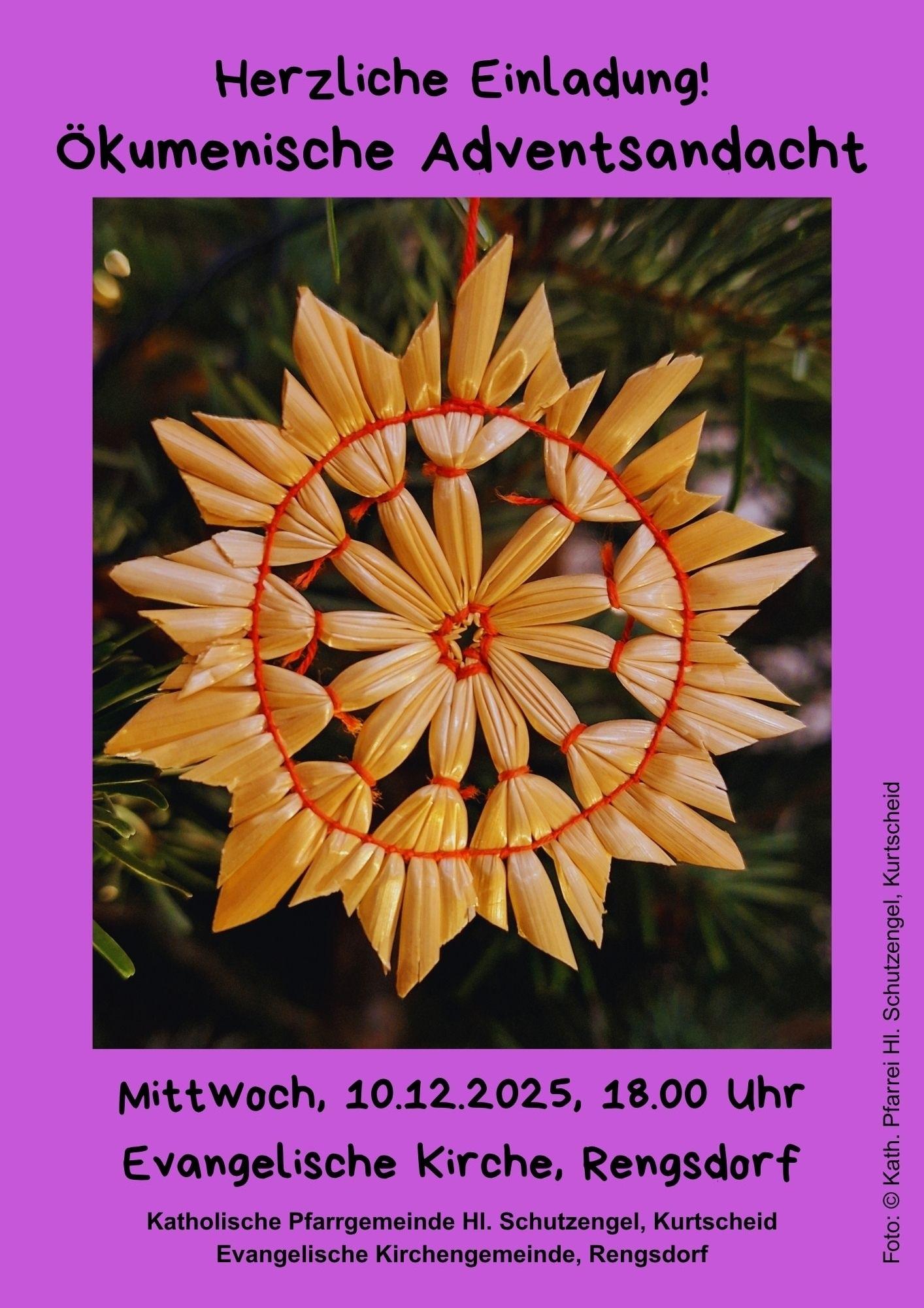 Das auf einem violetten Hintergrund gesetzte Bild zeigt einen Strohstern.