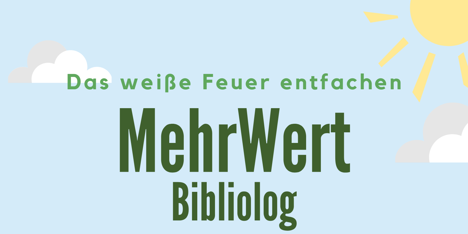 Den Hintergrund bildet eine Comicartige Zeichnung, die drei Frauen zeigt, die auf Hochstühlen bei strahlendem Sonnenschein an einem Tisch auf einer Wiese sitzen und sich unterhalten.