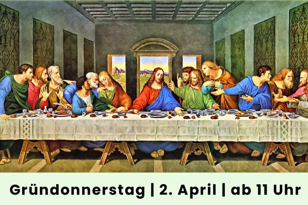 Das Bild zeigt das Abendmahl von Leonardo da Vinci.