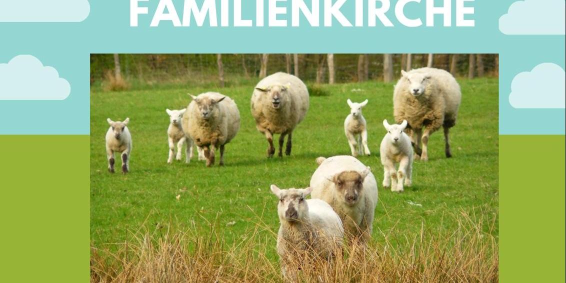 Das Plakat zeigt neben den Informationen zur Veranstaltung zwei Fotos: Ein Schäfer trägt ein junges Schaf in den Stall. Und: Mutterschafe und Lämmer laufen auf einer Wiese auf den Fotografierenden zu.