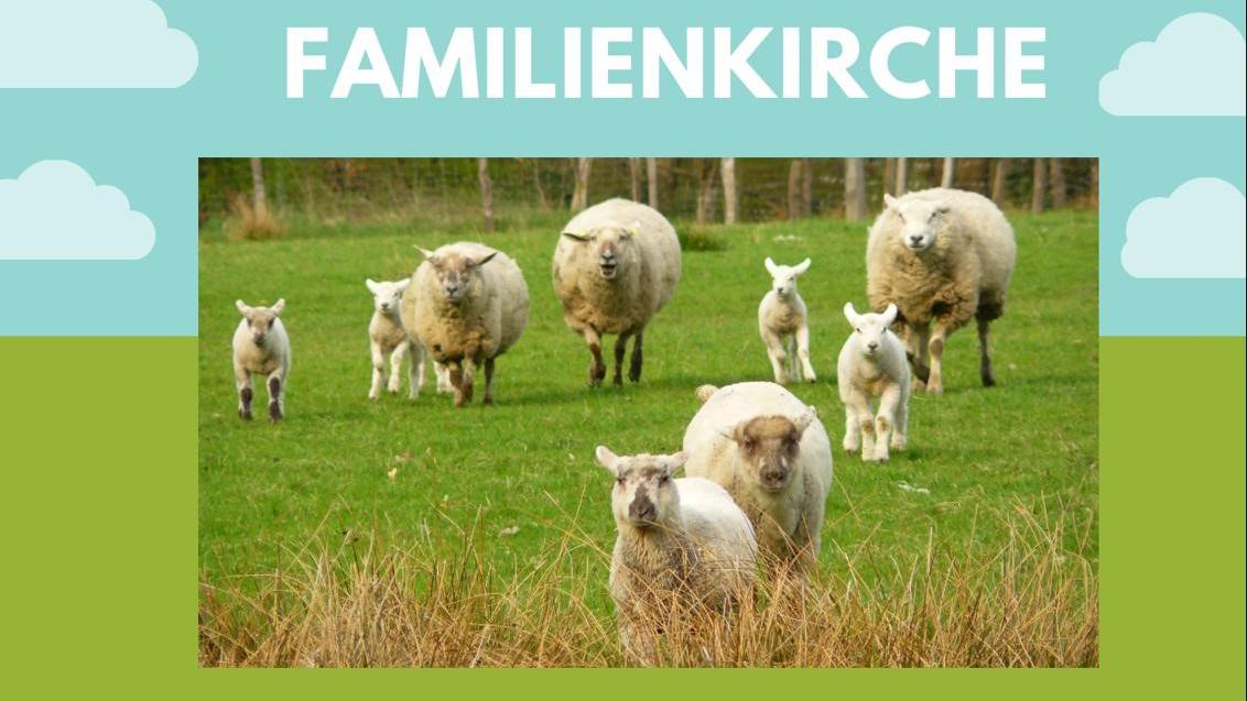 Das Plakat zeigt neben den Informationen zur Veranstaltung zwei Fotos: Ein Schäfer trägt ein junges Schaf in den Stall. Und: Mutterschafe und Lämmer laufen auf einer Wiese auf den Fotografierenden zu.