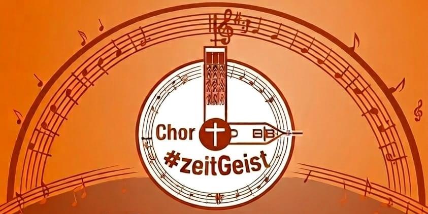 Das Plakat in orange-braun Tönen gehalten zeigt neben dem Logo des gastgebenden Chores die Infos zum Konzert.