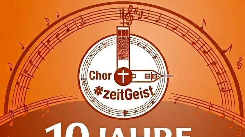 Das Plakat in orange-braun Tönen gehalten zeigt neben dem Logo des gastgebenden Chores die Infos zum Konzert.