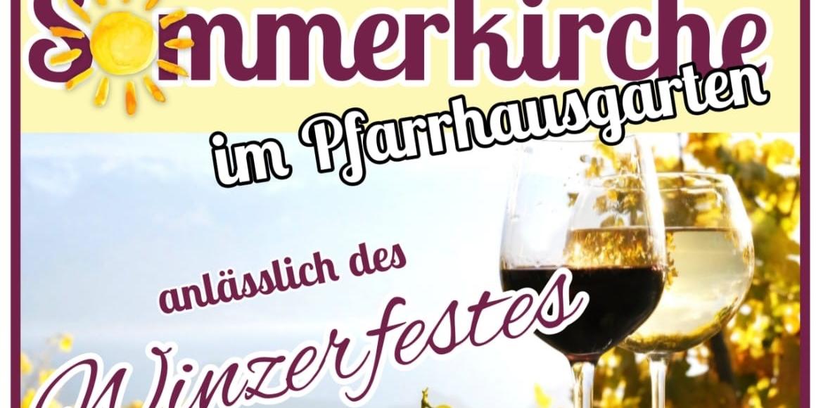 Das Plakat zeigt neben den Informationen zur Veranstaltungen zwei gefüllte Weingläser.