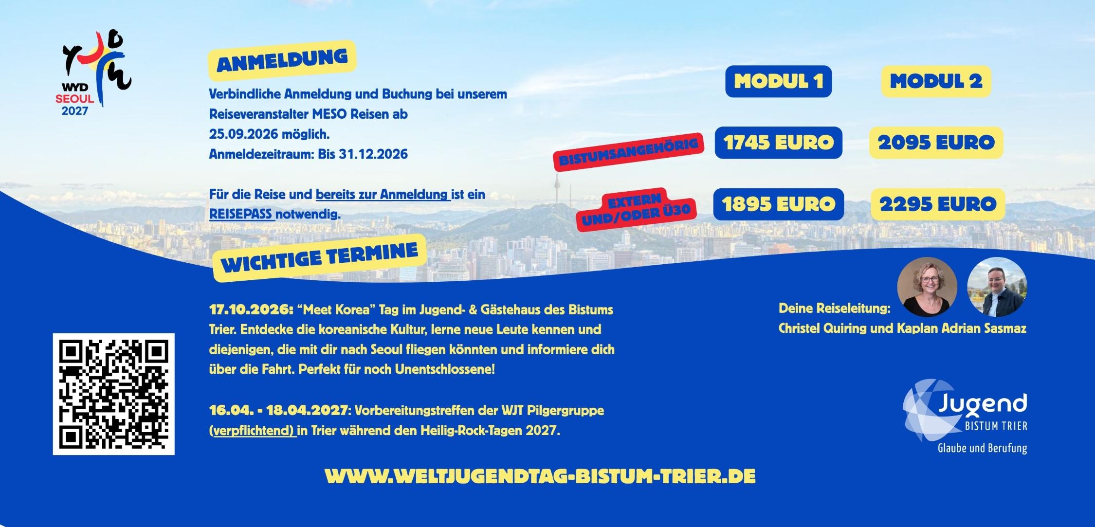 Weltjugendtag 2027 in Seoul: Details