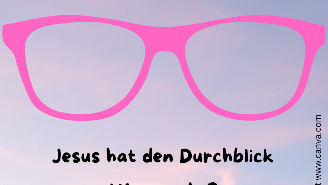 Das Plakat zeigt neben den Informationen zur Veranstaltungen eine rosarote Brille auf blau-rosa Himmel.