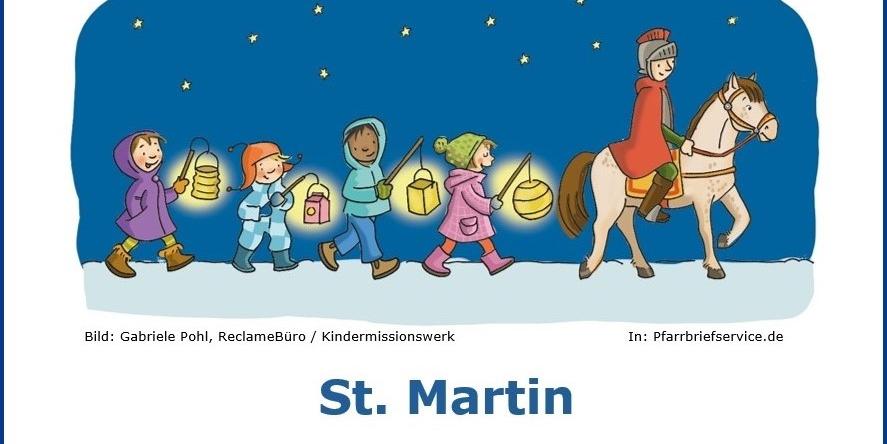 Kindergottesdienst Dierdorf: 8. November 2026 Das Plakat zeigt neben den Informationen zum Kindergottesdienst die bunte Grafik von vier warm angezogenen Kindern mit Laternen, die hinter Sankt Martin, der auf einem Pferd vorwegreitet, hinterherlaufen.