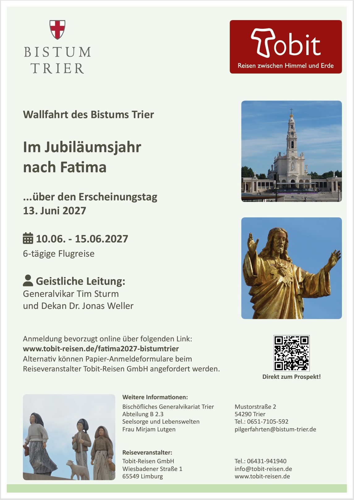 Plakat Fatima-Reise: Juni 2027 (c) Bistum Trier Plakat Fatima-Reise: Juni 2027