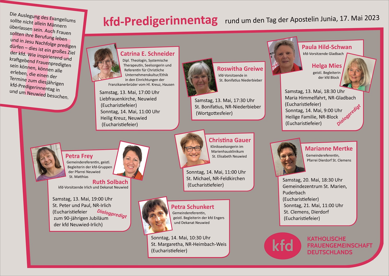 Plakat zum Predigerinnentag 2023
