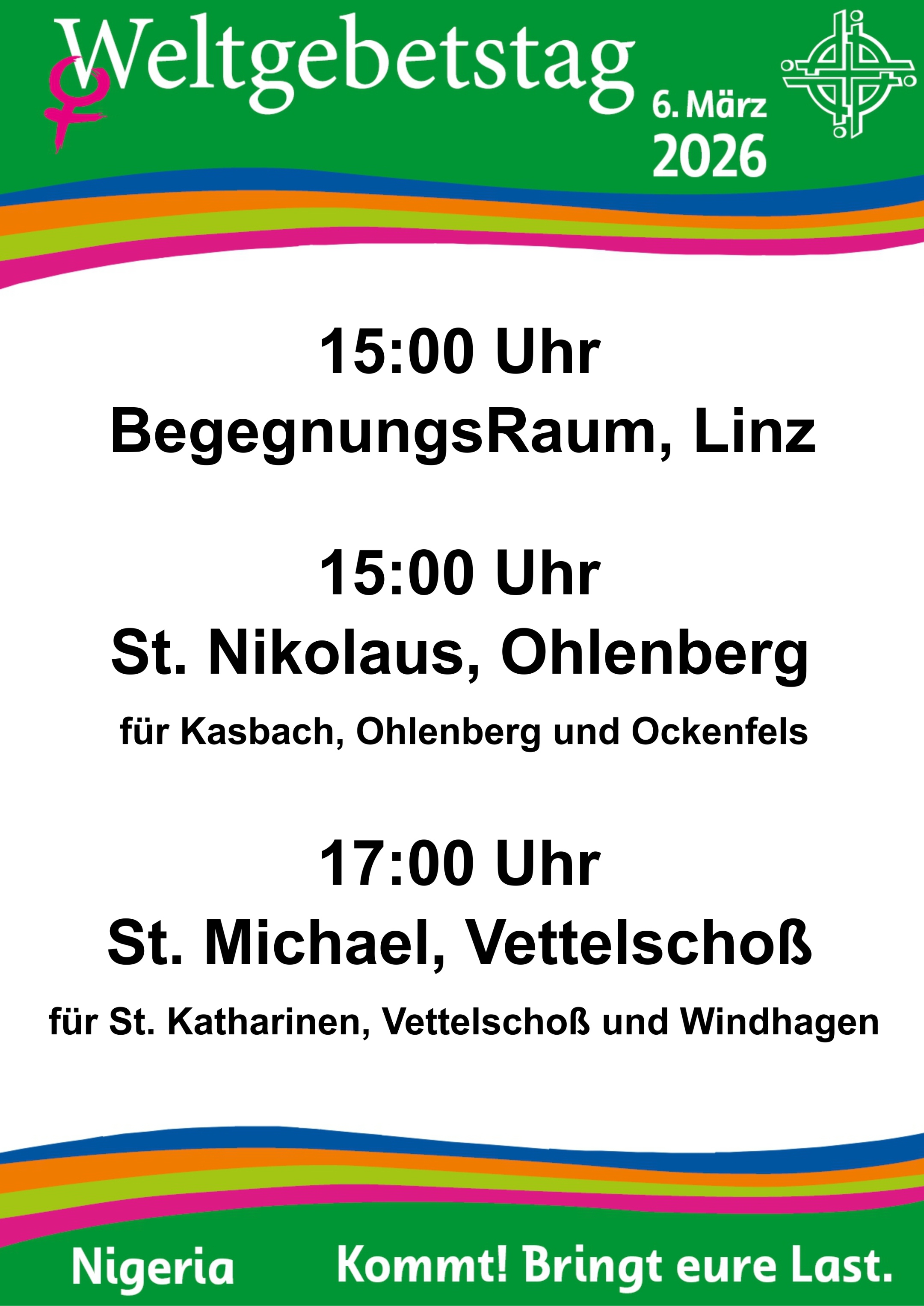 Plakat zum Weltgebetstag 2026 in Linz